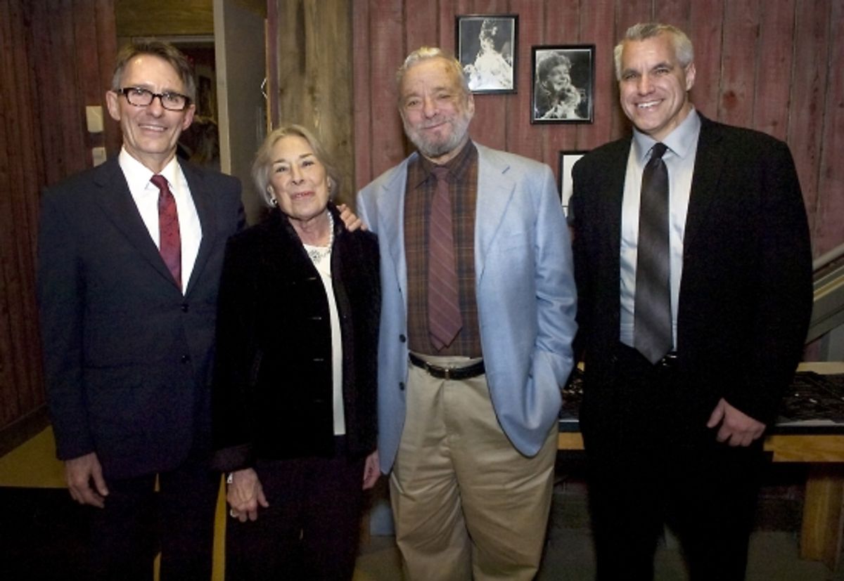 Mark Lamos, Mary Rodgers Guettel, Stephen Sondheim, and Michael Ross at Westport Country Playhouse Gala "An Enchanted Evening: The Music Of Richard Rodgers"